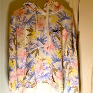pastel floral hollister hoodie